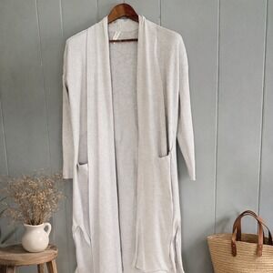 Daily Practice Anthropologie Ribbed Longline Duster Cardigan Large Quiet Luxury